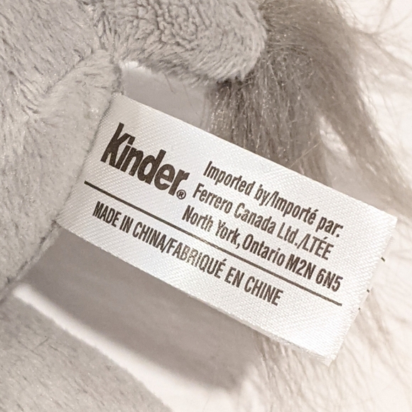 2/$20 Kinder Surprise grey elephant plush 9” - Picture 6 of 6
